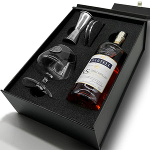 Luxury Brandy Gift Set Includes Bottle, Personalised Brandy Glass, Spirit Measure and 2 Coasters