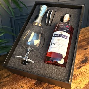 Luxury Brandy Gift Set Includes Bottle, Brandy Glass, Spirit Measure and 2 Coasters