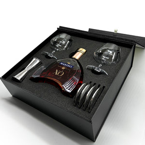 Luxury Brandy Gift Set Includes Bottle, 2 Brandy Glasses, 4 Pewter Coasters & Pewter Spirit Measure