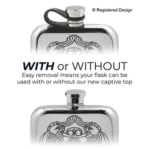 6oz Zinn Flachmann mit komplizierten keltischen Design