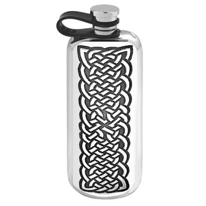 3oz Top Pocket Pewter Hip Flask with Celtic Knot Design and Flexi Cap