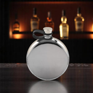 4oz Round Pewter Hip Flask with Flexi Cap