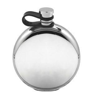 6oz Round Pewter Hip Flask with Flexi Cap