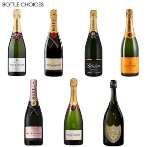 Luxury Champagne Gift Set Includes Bottle, Champagne Flute, Pewter Bottle Coaster, Pewter Champagne Sealer & Pewter Coaster