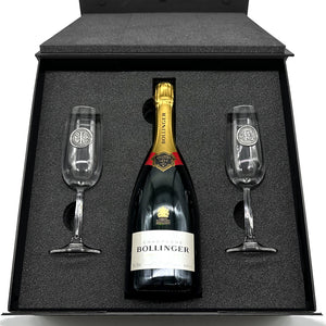 Luxury Champagne Gift Set Includes Bottle & 2 Personalised Champagne Flutes