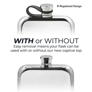 6oz Pewter Hip Flask With Scottish Thistle Design and Flexi Cap