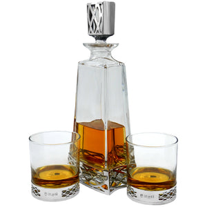 Uisge Beatha 650ml Whisky, Wine & Spirits Decanter Gift Set Includes 2x 11oz Uisge Beatha Pewter Tumblers