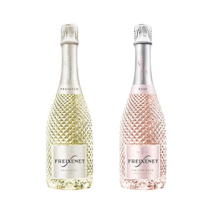 Luxury Prosecco Gift Set Includes Freixenet & Freixenet Rose, 2 Flutes & Truffles