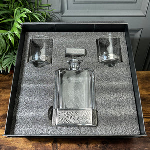 Manhattan 650ml Whisky, Wine & Spirits Decanter Gift Set Includes 2x 11oz Manhattan Tumblers
