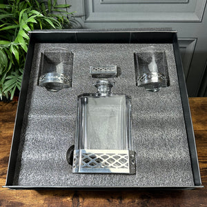 Uisge Beatha 650ml Whisky, Wine & Spirits Decanter Gift Set Includes 2x 11oz Uisge Beatha Pewter Tumblers