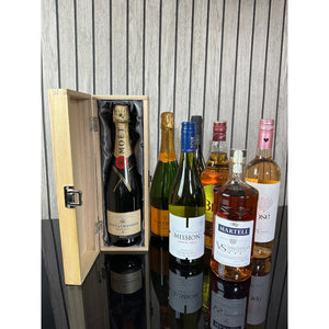 New Home Single Hinged Champagne, Wine Or Whiskey Wooden Box 2026