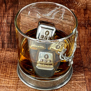 Luxury Whisky Gift Set Includes Bottle, Personalised 11oz Whisky Tumblers, 2 Pewter Coasters & Whisky Stones Set
