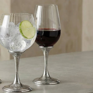 Legacy Pewter Ribbed Wine Glass