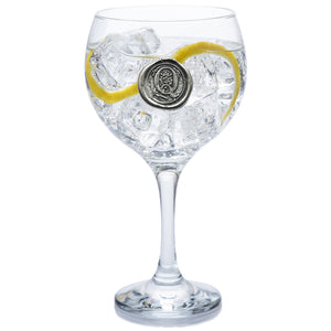 Monogram Gin Glass Personalised Gift With Pewter Initial