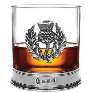 11oz Scottish Thistle Pewter Whisky Glass Tumbler