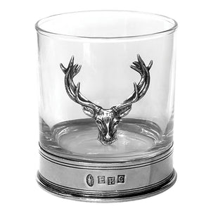 Luxury Whisky Gift Set Includes Bottle, 2.5" Pewter Quaich, Whisky Stones Set & 2 Stag 11oz Whisky Tumblers