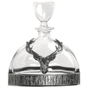 Majestic 570ml Whisky, Wine & Spirits Stag Crystal Decanter Gift Set Includes 4x 11oz Stag Pewter Tumblers