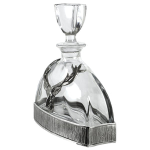 Majestic 570ml Whisky, Wine & Spirits Stag Crystal Decanter Gift Set Includes 2x 11oz Stag Pewter Tumblers