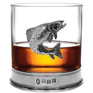 11oz Trout Fishing Pewter Whisky Glass Tumbler