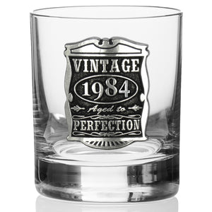 40th Birthday or Anniversary Gift 1984 Vintage Years Pewter Whisky Glass Tumbler