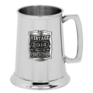 10th Anniversary Gift 2014 Vintage Years Pewter Beer Mug Tankard