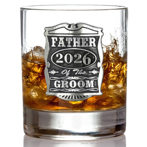 Gobelet en verre à whisky en étain 11oz pour le mariage du père du marié