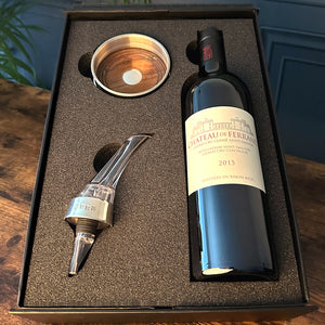 Luxury Wine Gift Set Includes Bottle, Aerator & Pewter Wine Bottle Coaster