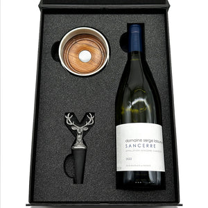 Luxury Wine Gift Set Includes Bottle, Bottle Stopper & Pewter Wine Bottle Coaster
