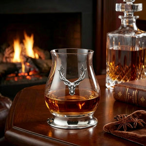 The Glencairn Whisky Mixer Glass with Pewter Base and Stag Head 350ml