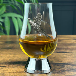 The Glencairn Whisky Glass With Pewter Base and Pheasant 200ml