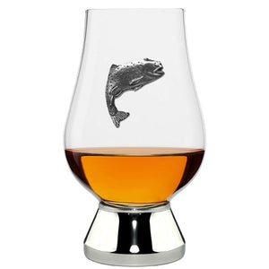 The Glencairn Whisky Glass With Pewter Base and Trout 200ml
