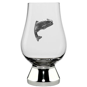 The Glencairn Whisky Glass With Pewter Base and Trout 200ml