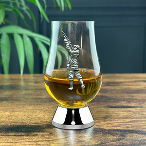 The Wee Glencairn Whisky Tasting Glass with Pewter Base and Shooting Badge 70ml