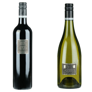 Luxury Wine Gift Set Includes Vineyard Chardonnay, Vinyard Cabernet Sauvignon, Wine Aerator & Pewter Wine Bottle Coaster