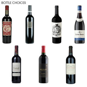 Luxury Wine Gift Set Includes Bottle, 2 Personalised Wine Glasses, Pewter Wine Bottle Coaster & 4 Pewter Coasters