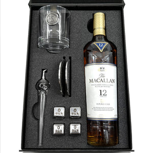 Whisky Double Set 7- Personalised Whisky Glass, Whisky Pipette, Whisky Stones, 2x Coasters