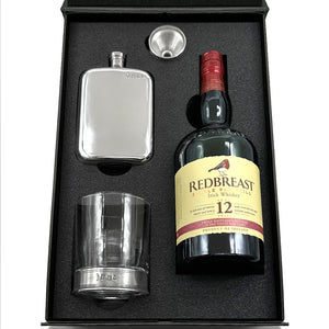 Luxury Whisky Gift Set Includes, 6oz Pewter Hip Flask with Funnel & 11oz Whisky Tumbler