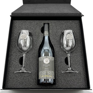 Luxury Wine Gift Set Includes Bottle & 2 Personalised Wine Glasses