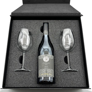 Luxury Wine Gift Set Includes Bottle & 2 Wine Glasses