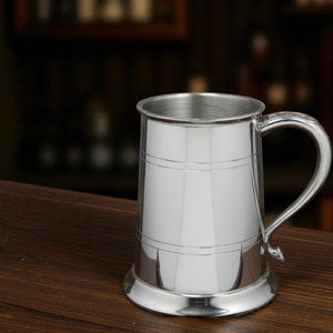 1 Pint Pewter Beer Mug Tankard con manico in stile cigno