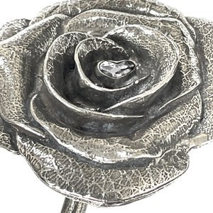 25th 25 Year Silver Wedding Anniversary Everlasting Forever Rose With Swarovski Heart Crystal Keepsake Gift