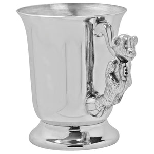 Tasse de baptême pour enfants en étain avec poignée ourson