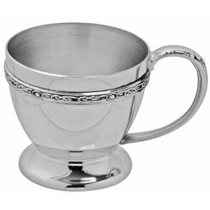 Tazza da battesimo per bambini in peltro con disegno celtico