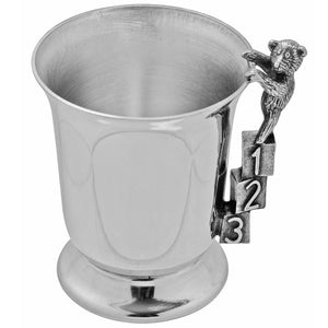 ABC 123 Teddy Bear Handle Pewter Christening Childs Cup