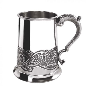 1 Pint* Pewter Beer Mug Tankard with Intricate Celtic Design
