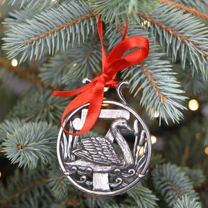 7th Day Of Christmas Tree Pewter Ornament Bauble Decoration