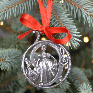 9th Day Of Christmas Tree Pewter Ornament Bauble Decoration