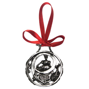 9th Day Of Christmas Tree Pewter Ornament Bauble Decoration