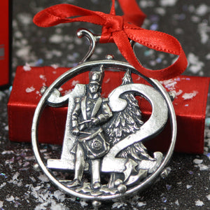 12th Day Of Christmas Tree Pewter Ornament Bauble Decoration