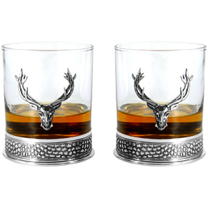 11oz REGAL STAG WHISKEY OR RUM DOUBLE GLASS TUMBLER